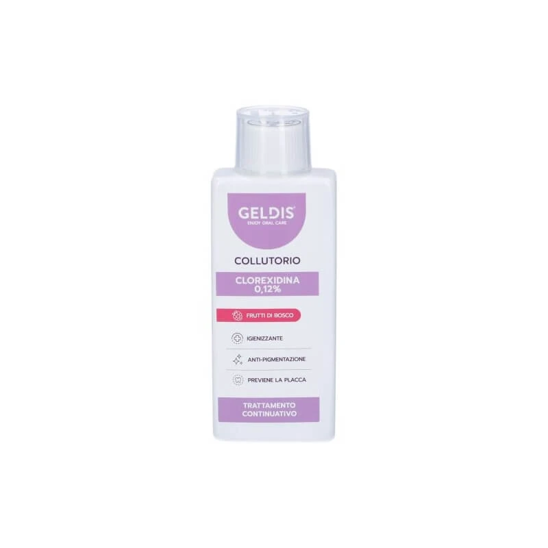 Geldis Chlorhexidin 0,12 % mit Waldbeeren-Geschmack – alkoholfreies antibakterielles Mundwasser, 200 ml