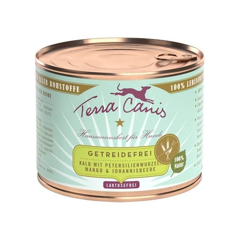 Terra Canis Getreidefrei Kalbfleisch – Alleinfuttermittel für erwachsene Hunde mit Getreideunverträglichkeit, 800 g