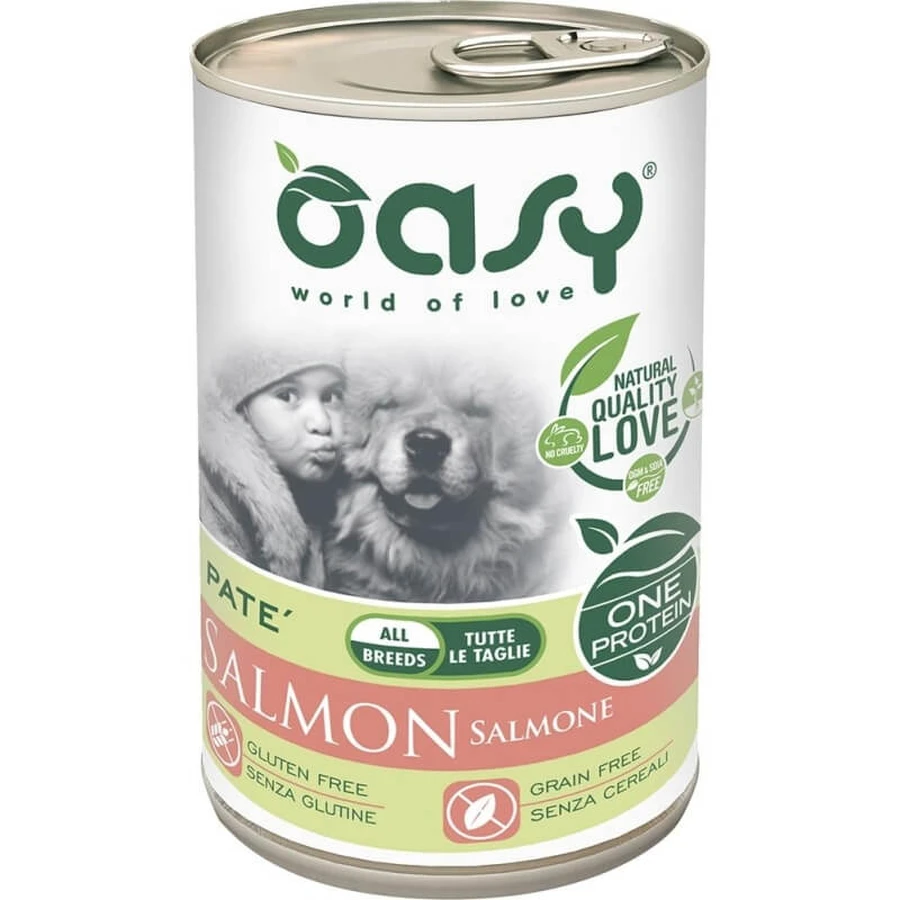 Oasy Adult somon – pateu complet pentru câini adulți, 400 g