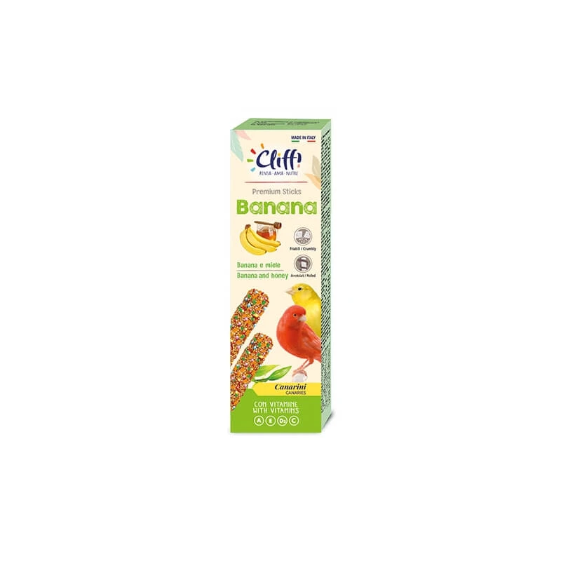 Cliffi Bananensticks – Alleinfutter für Kanarienvögel, 60 g