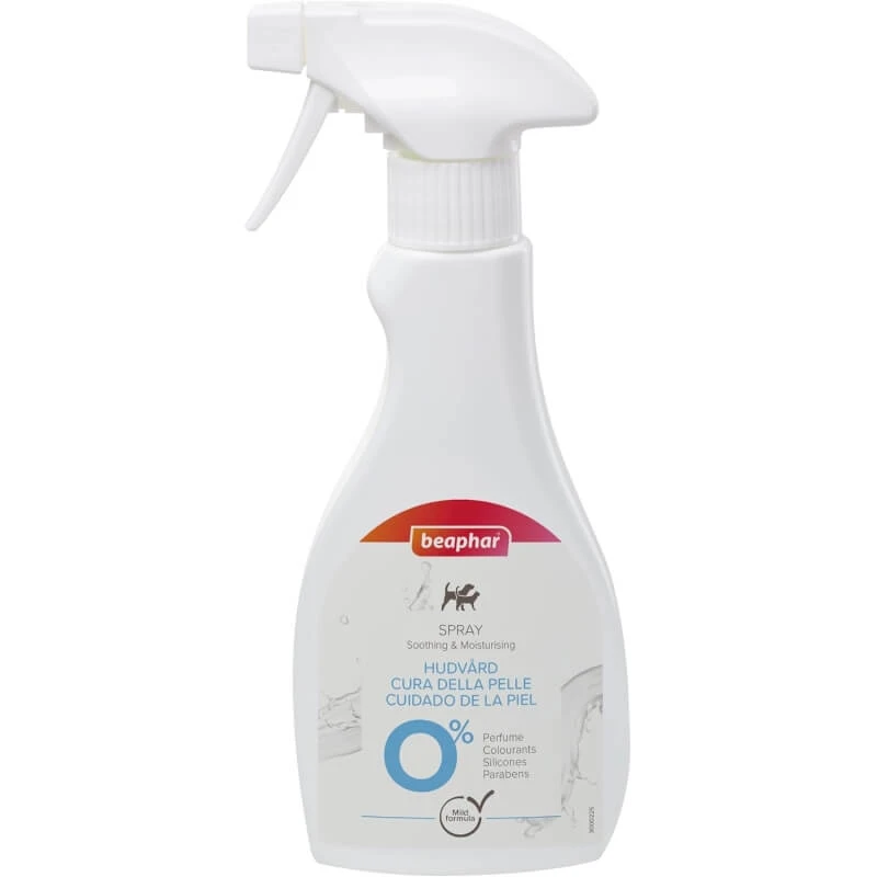 Beaphar Hautpflege – Beruhigendes und feuchtigkeitsspendendes Spray für empfindliche Haut bei Hunden und Katzen, 250 ml