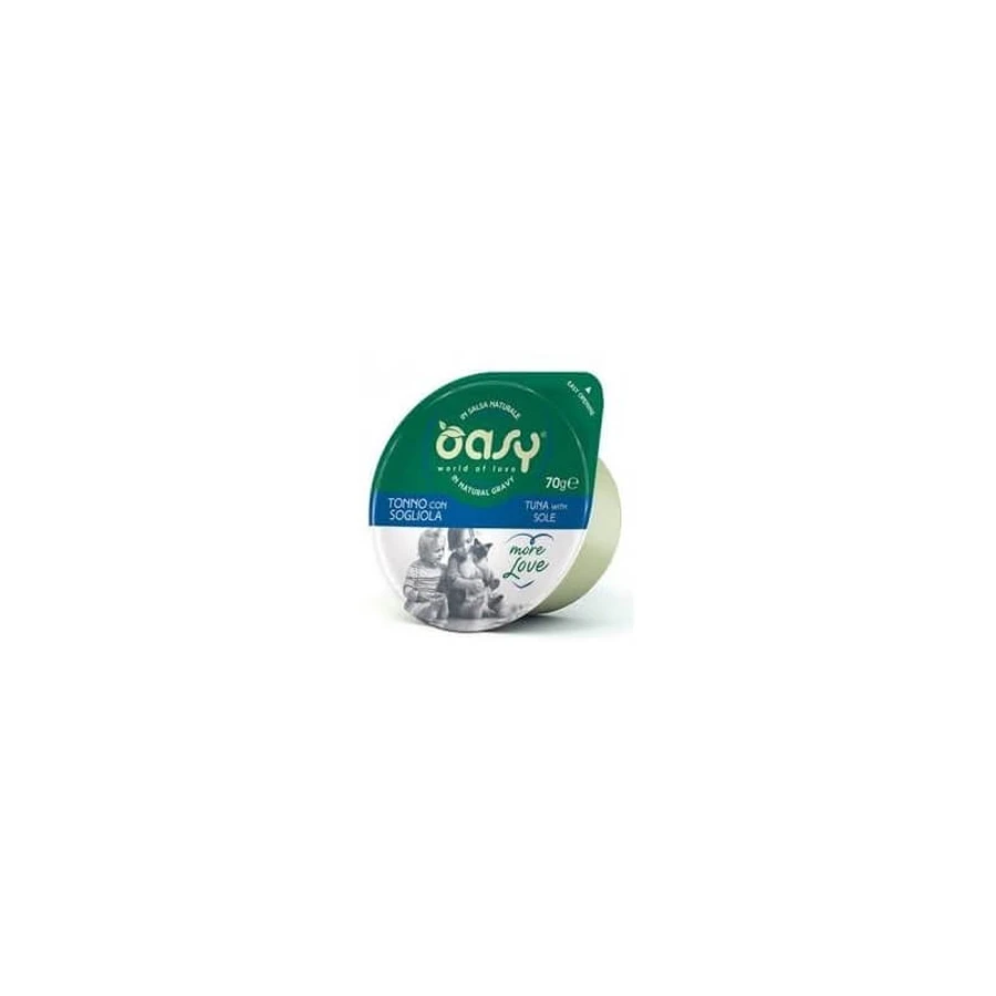 Oasy Wet Cat More Love Thon à la sole - Aliment complémentaire pour chats adultes, 70 g