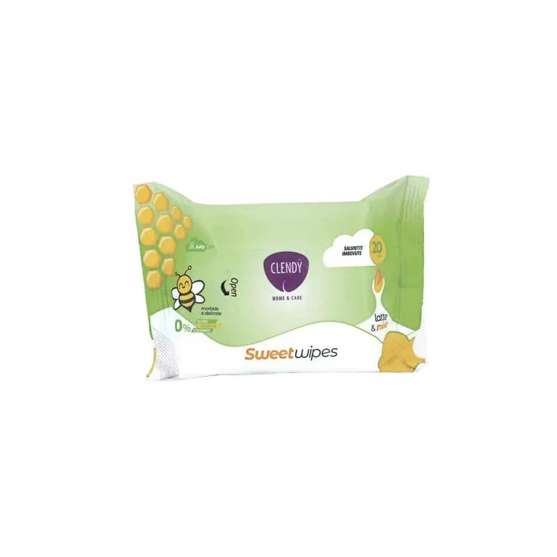 Clendy Sweet Wipes: Milch & Honig – 20 Feuchttücher