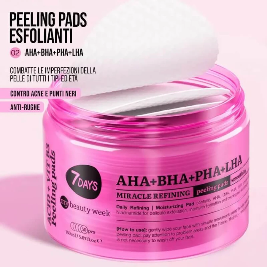 7days AHA + BHA + PHA + LHA – cudowne płatki złuszczające – 50 płatków złuszczających: ceny i cechy