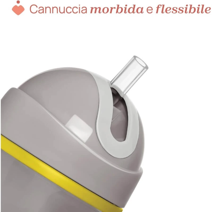 Chicco Sport Cup - Insulated Sports Cup with Non-Spill Straw, 14m+, Gray, 266 ml