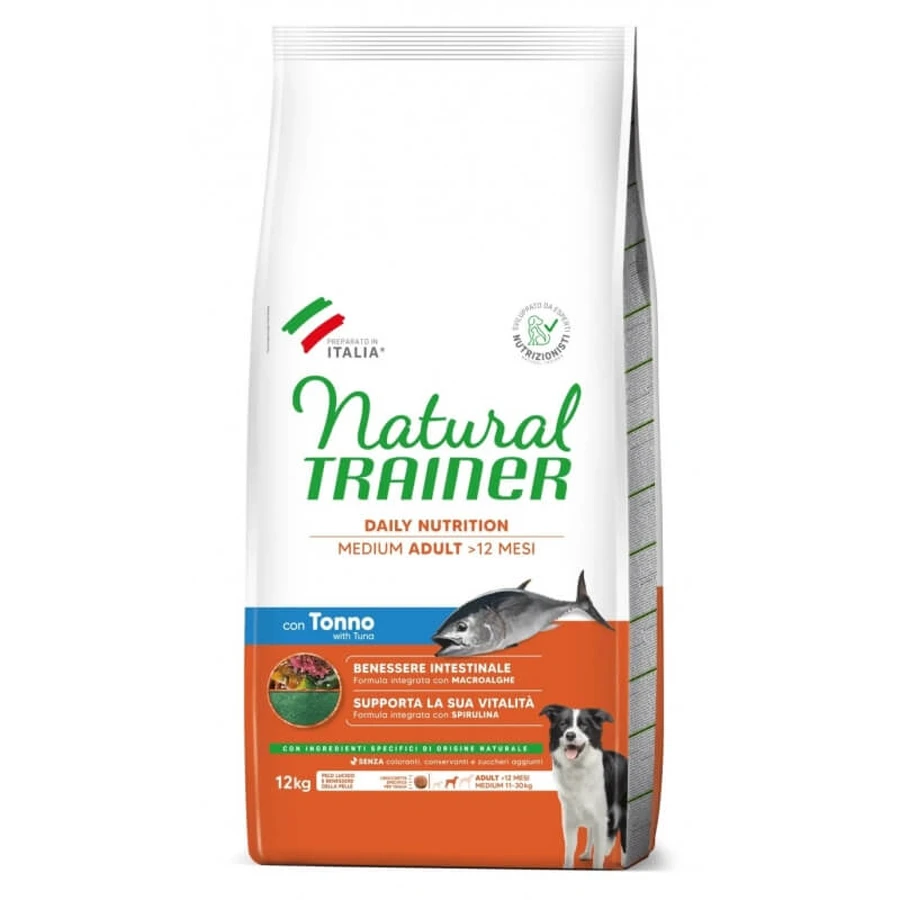Natural Trainer Daily Nutrition Medium Adult met tonijn - Volledig voer voor volwassen honden van middelgroot formaat, 12 kg