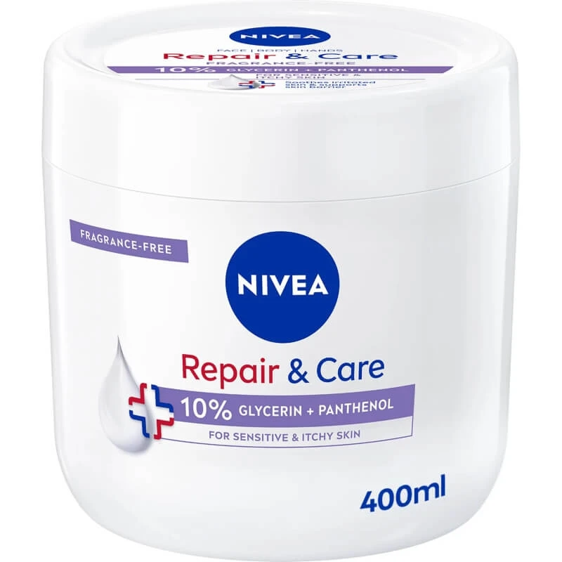 Nivea Repair & Care – Körpercreme für empfindliche Haut, 400 ml