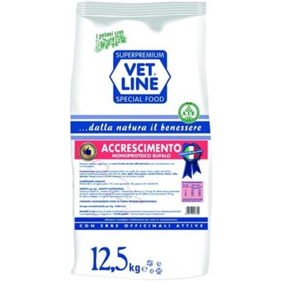 Vet line Accrescimento al bufalo – hrană completă pentru câini, 12,5 kg