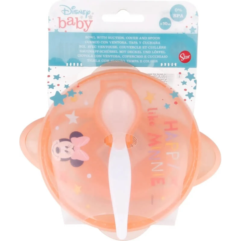 Disney Baby Minnie – Schüssel mit Saugnapf, Deckel und Löffel