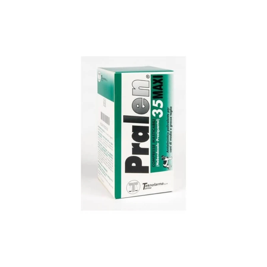 Teknofarma Pralen maxi – 35 comprimate masticabile antiparazitare pentru câini, împotriva nematodelor și cestodelor