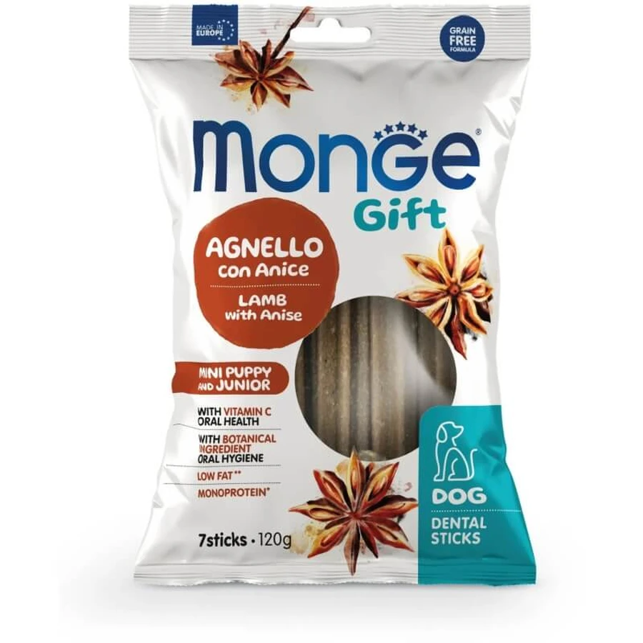 Monge Gift miel cu anason – 7 bastonașe dentare pentru pui de rasă mini