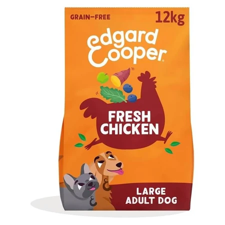 Edgard &amp; Cooper Crochete cu pui – hrană completă pentru câini adulți de talie mare, 12 kg