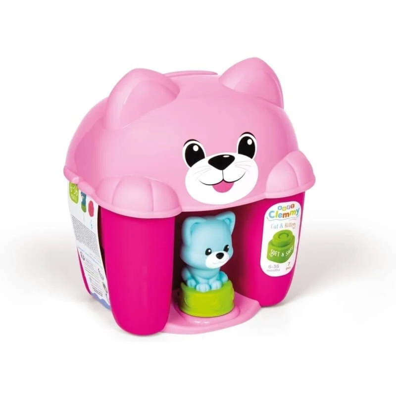 Clementoni Soft Clemmy – Spielzeug-Eimer: Katze & Kätzchen