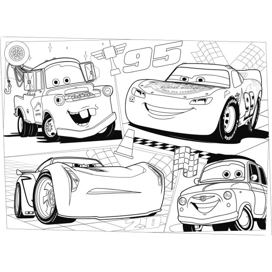 Lisciani Maxipuzzle cu două fețe Cars 3 Challenge, 60 de piese