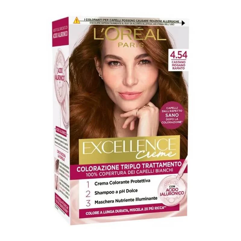 L'Oréal Paris Excellence Crème – Haarfärbemittel Nr. 4.54 Kupferfarbenes Mahagoni-Braun