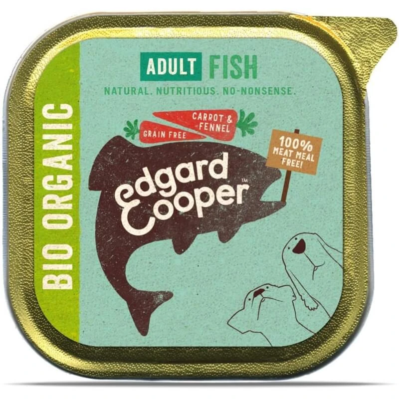 Edgard & Cooper Adult Bio-Fisch, Möhren und Fenchel – Nassfutter für Hunde und Katzen, 100 g