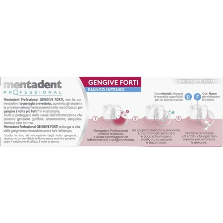 Mentadent Professional - Tandpasta voor sterk tandvlees, intens wit, 75 ml
