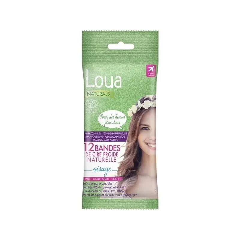 Loua Naturals Face – 12 Haarentfernungsstreifen für das Gesicht