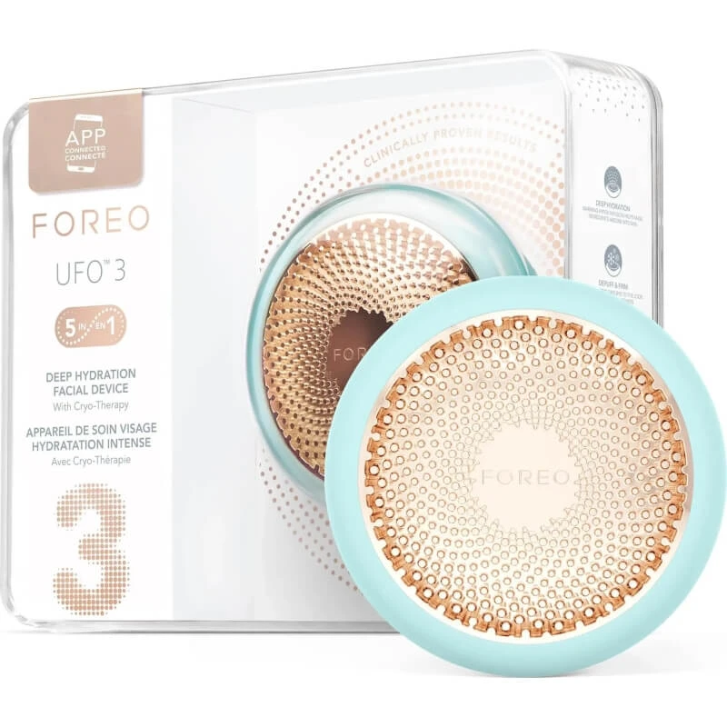 Foreo UFO 3 – 5-in-1-Gerät für intensive Feuchtigkeitsversorgung der Gesichtshaut – Arctic Blue