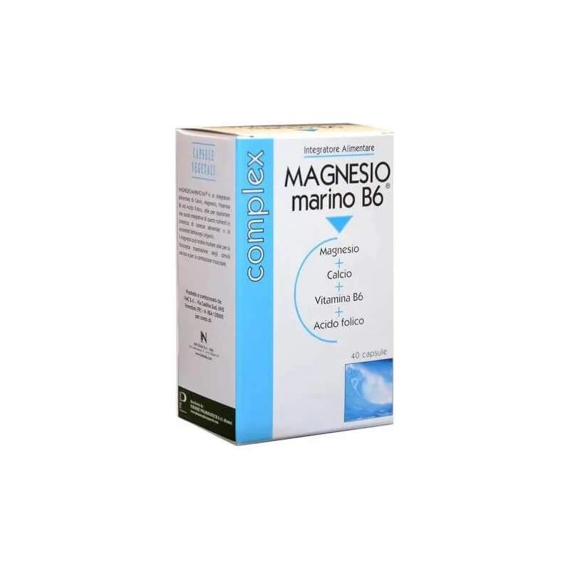 Marine Magnesium B6 – Mineralstoffpräparat auf Magnesiumbasis, 40 Kapseln