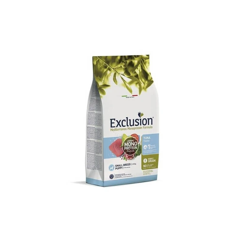 Exclusion Mediterraneo Noble Grain Puppy Small Breed Thunfisch – Alleinfuttermittel für Welpen kleiner Rassen, 500 g