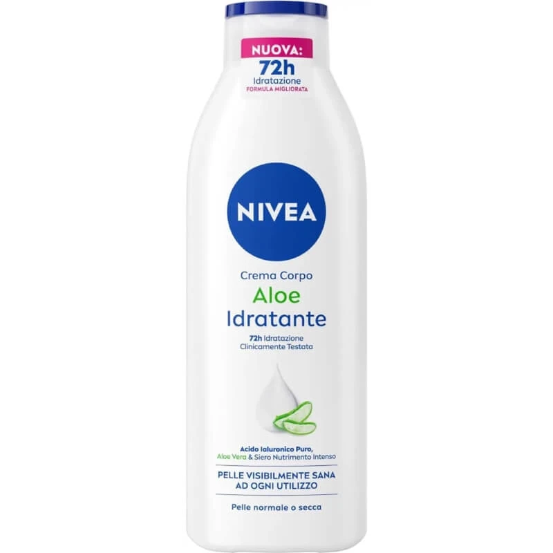 Nivea 72-Stunden-Feuchtigkeitscreme mit Aloe – Körpercreme für normale und trockene Haut, 250 ml