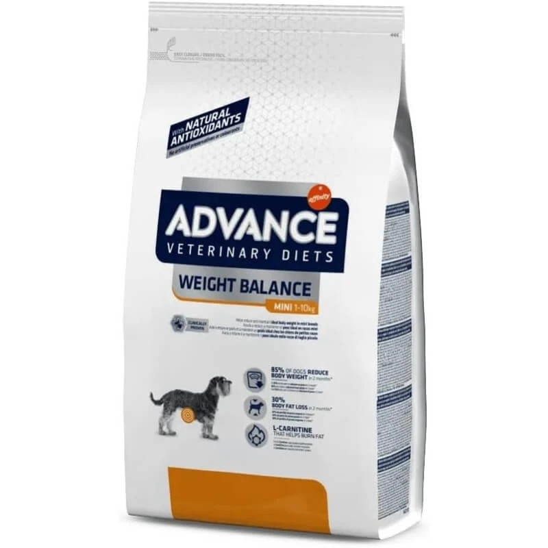 Advance Veterinary Diets Weight Balance Mini – Alleinfuttermittel für ausgewachsene Mini-Hunde zur Gewichtsregulierung, 1,5 kg