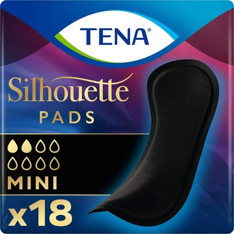 Tena Silhouette Noir – 18 Mini-Binden bei Harninkontinenz