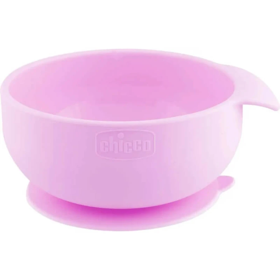 Chicco Easy Bowl – bol din silicon cu ventuză, culoare roz