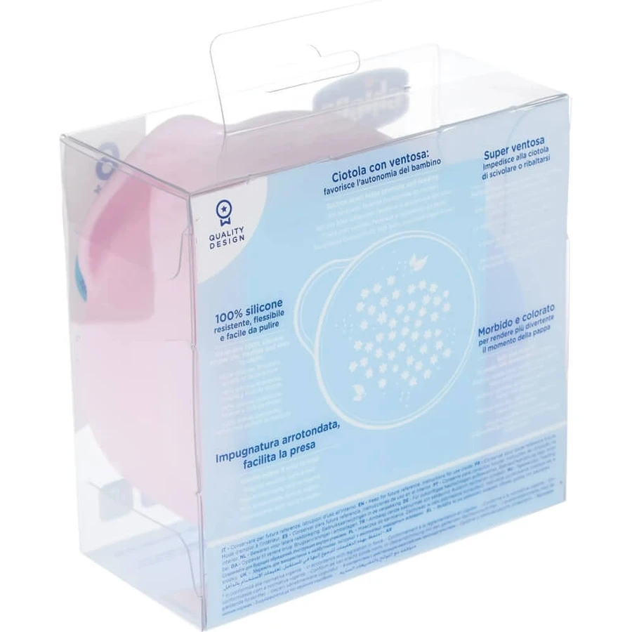 Chicco Easy Bowl – bol din silicon cu ventuză, culoare roz
