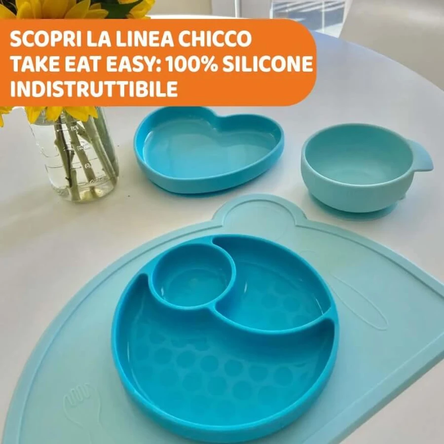 Chicco Easy Bowl – bol din silicon cu ventuză, culoare roz