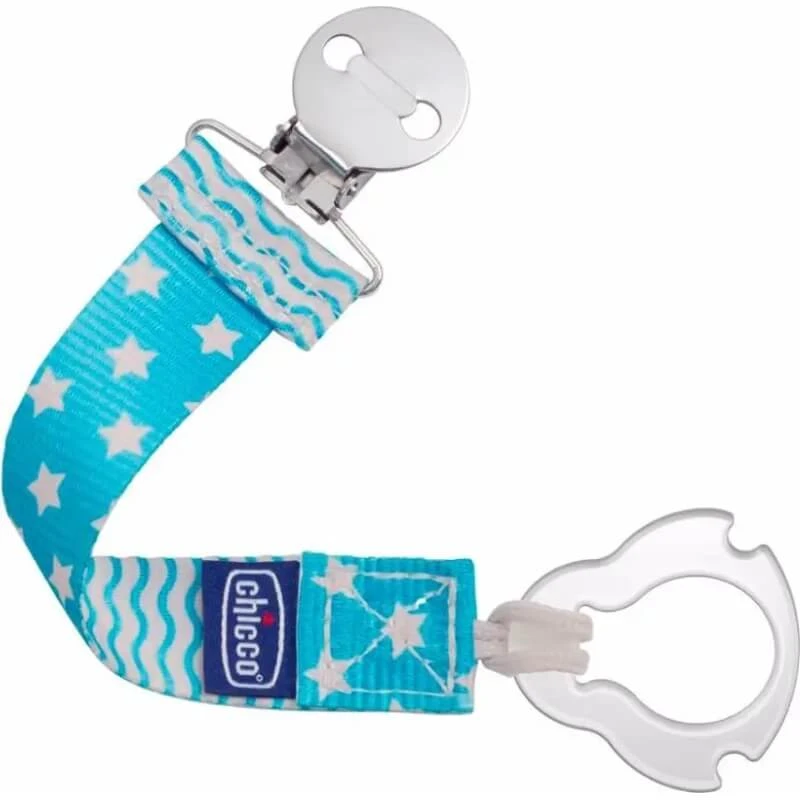 Chicco Fashion Clip Schnullerhalter, Hellblau