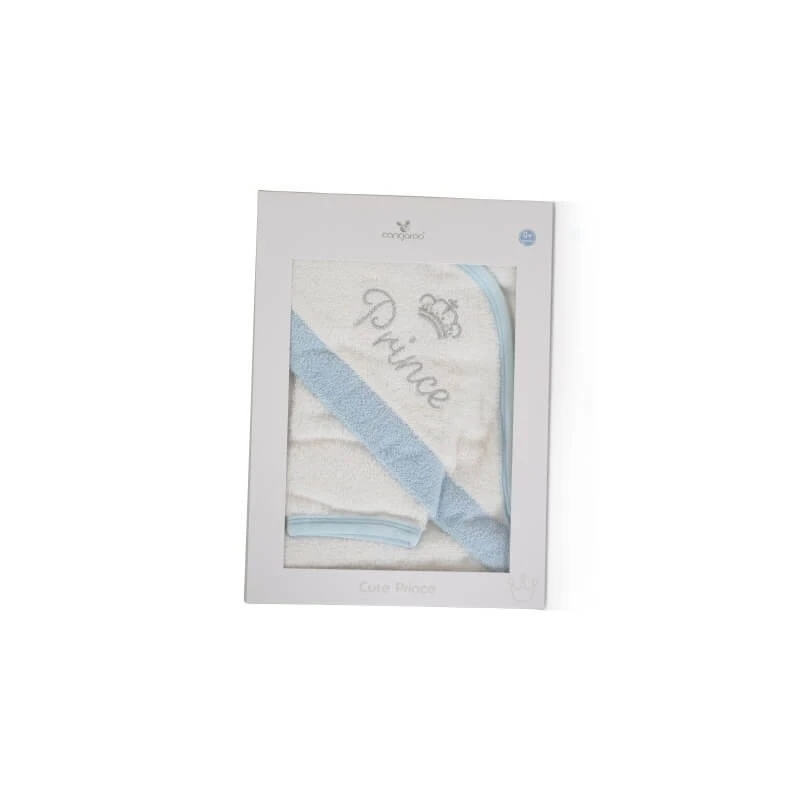 Cangaroo Blue Prince Baby-Bademantel mit Kapuze, 75 x 75 cm