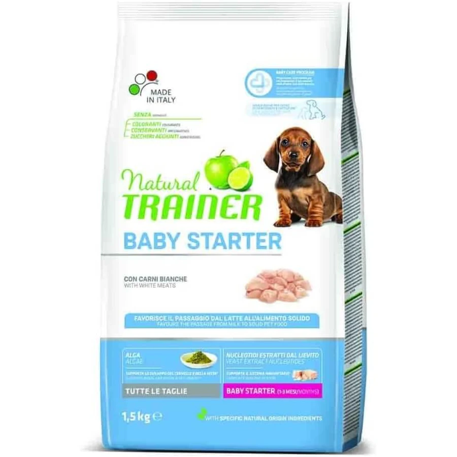 Natural Trainer Baby Starter – Alleinfuttermittel für Welpen sowie trächtige und säugende Hündinnen, 1,5 kg