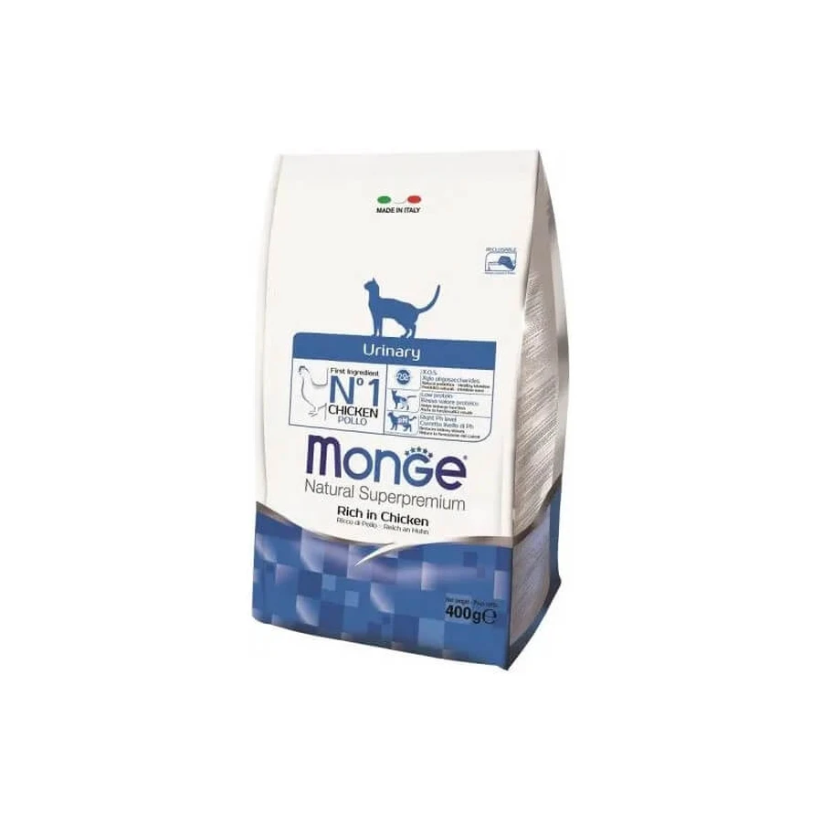 Monge Natural – hrană uscată superpremium pentru pisici cu probleme urinare, cu pui, 400 gr