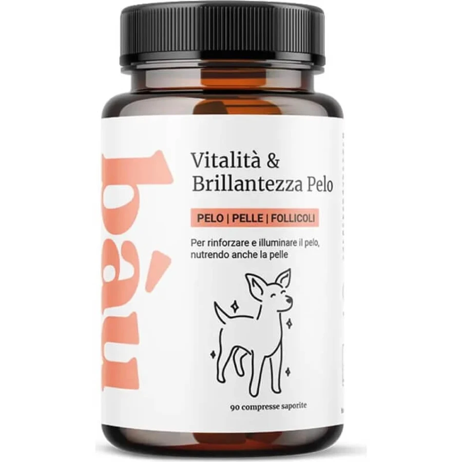 Bau Cosmetics – Vitalitate și strălucire pentru blana câinelui, 90 de comprimate – hrană complementară pentru blana câinelui