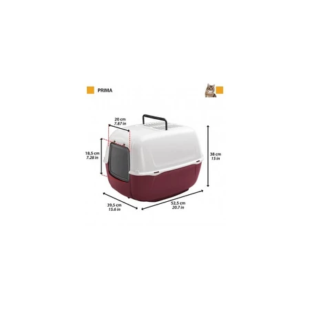 Ferplast Prima - Enclosed Cat Litter Box with Activated Carbon Filters and Swing Door, Assorted Colors