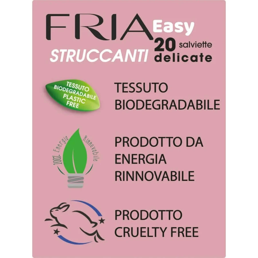 Fria Easy - 20 de șervețele demachiante biodegradabile