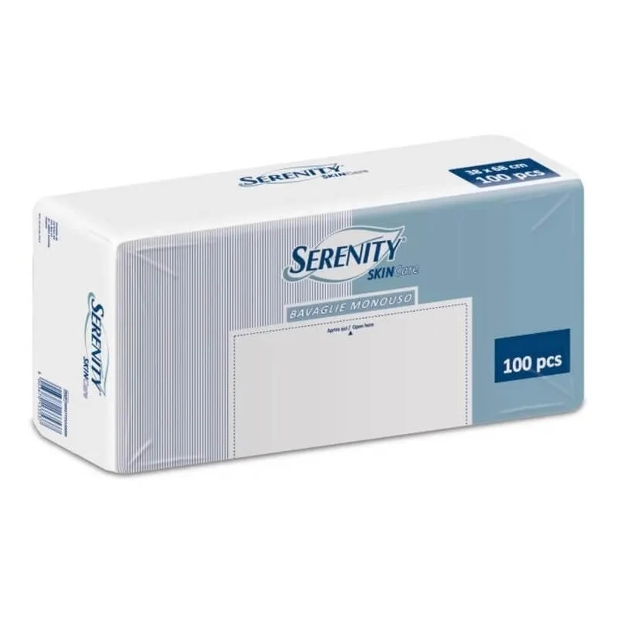 Serenity Skin Care - 100 baberos desechables con bolsillo