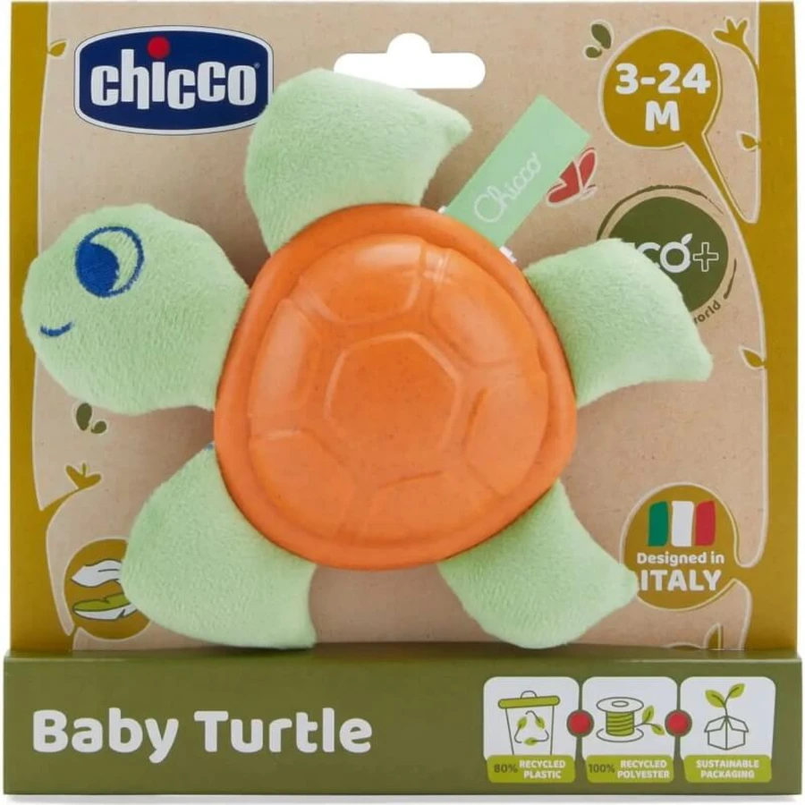 Chicco eco+ baby turtle – jucărie pentru prima copilărie
