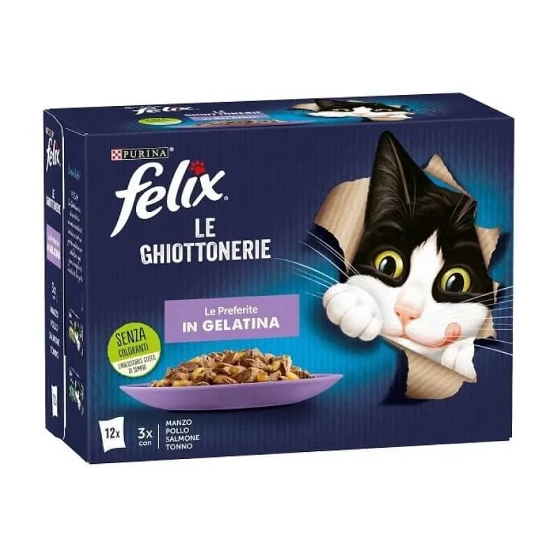 Purina Felix Leckerlis in Gelee – Alleinfuttermittel für Kätzchen, 12 x 85 g, verschiedene Geschmacksrichtungen