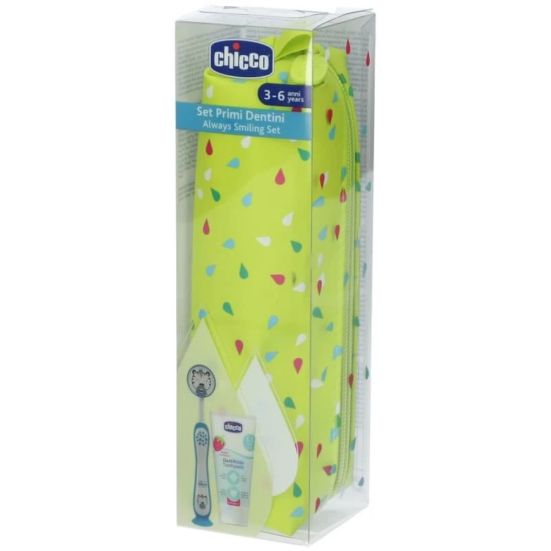 Chicco-Set für die ersten Zähne, Alter 3–6 Jahre, grün