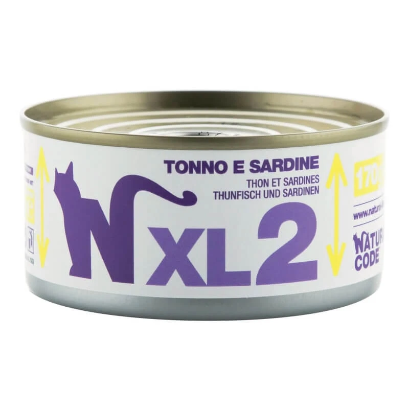 Natural Code XL 2 Thunfisch und Sardinen – Alleinfuttermittel für ausgewachsene Katzen, 170 g