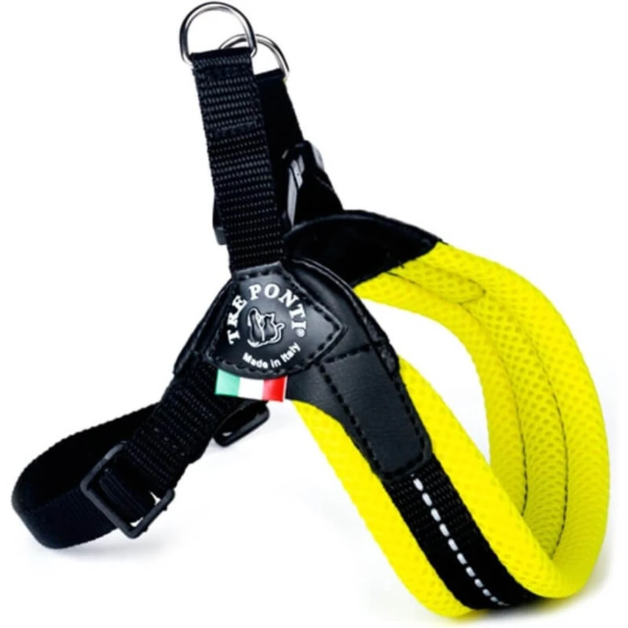 Three Easy Fit Straps - Adjustable Chest and Girth Strap, Size 2.5, Neon Yellow