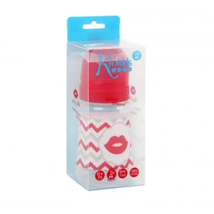Kiokids Mr &amp; Mrs - Mrs plastic babyfles, 250 ml - rood