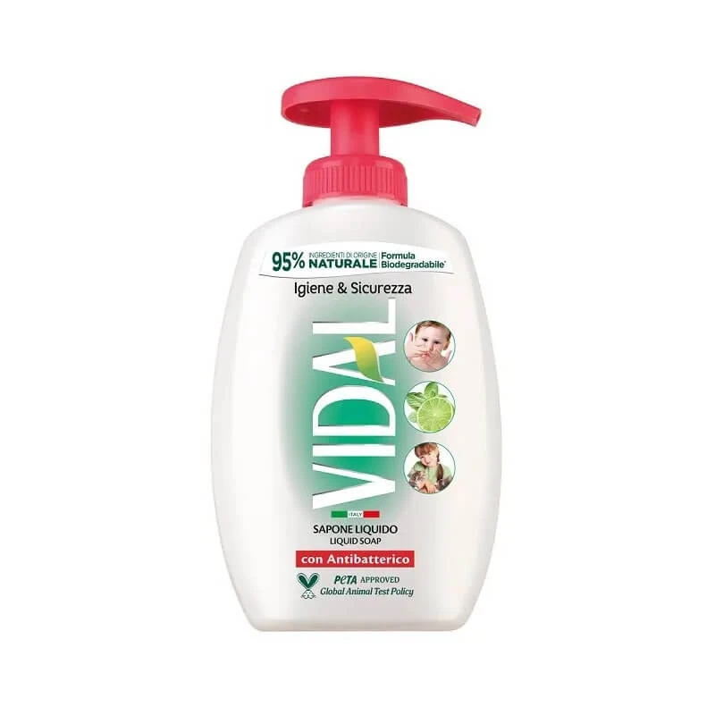 Vidal Hygiene & Safety – Antibakterielle Flüssigseife, 300 ml