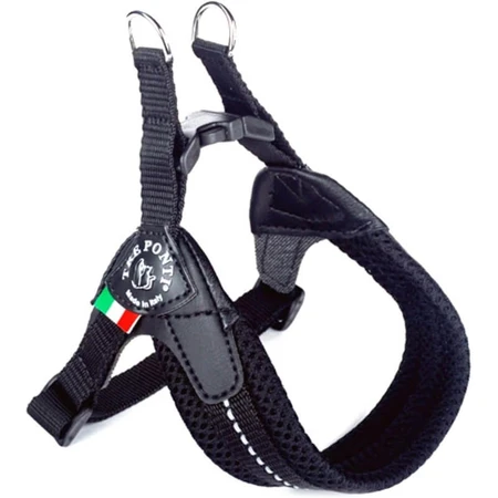 Three Easy Fit Bridges - Harnais réglable en maille noire pour poitrine et sangle de ventre, taille 2,5