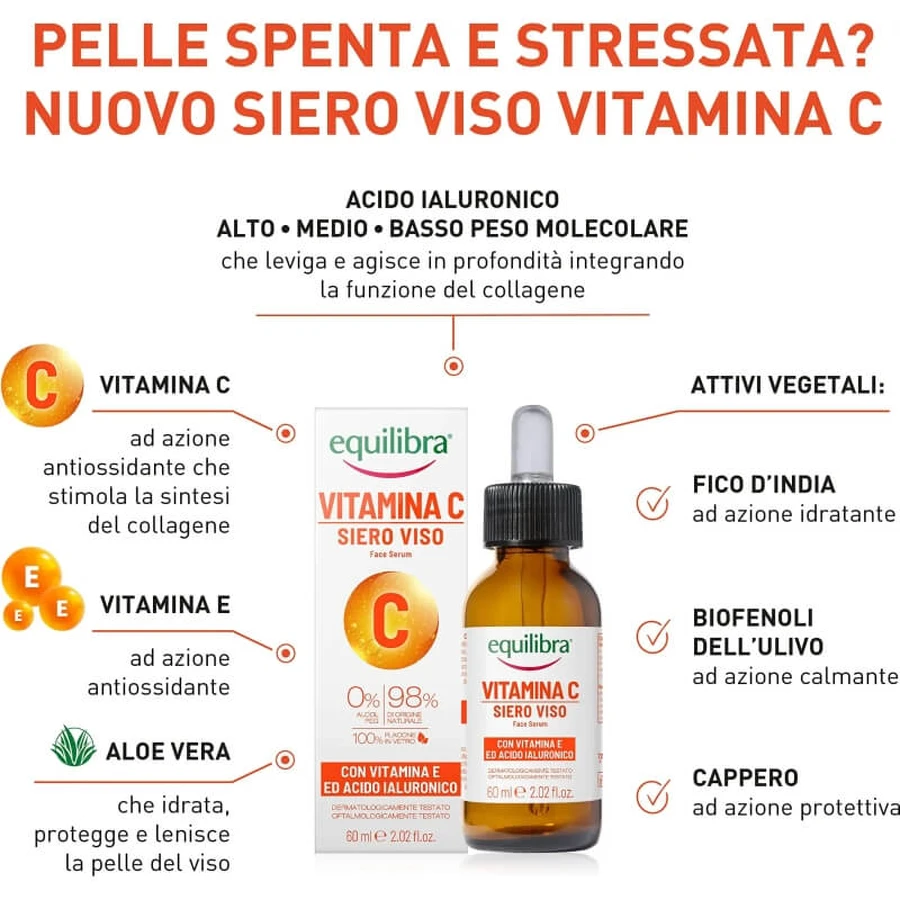 Equilibra ser facial cu vitamina C, 60 ml