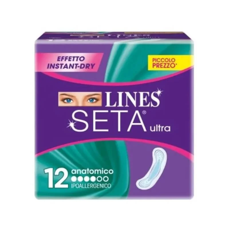 Lines Ultra Silk – 12 anatomisch geformte Binden