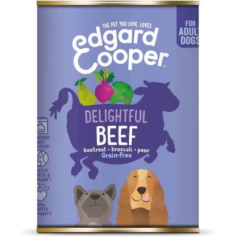Edgard & Cooper Adult Beef – Getreidefreies Alleinfuttermittel für erwachsene Hunde mit empfindlichem Magen, 400 g